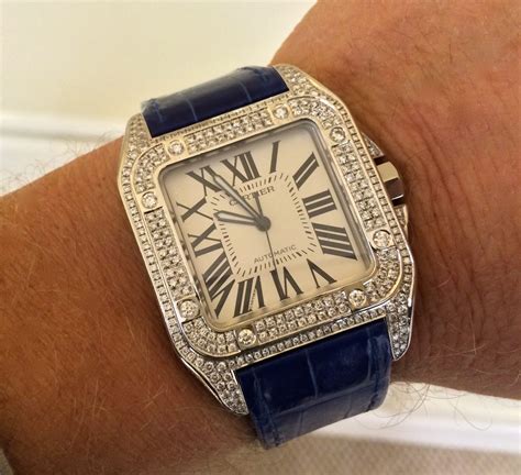 cartier santos 100 large diamond price|cartier anto 100 price.